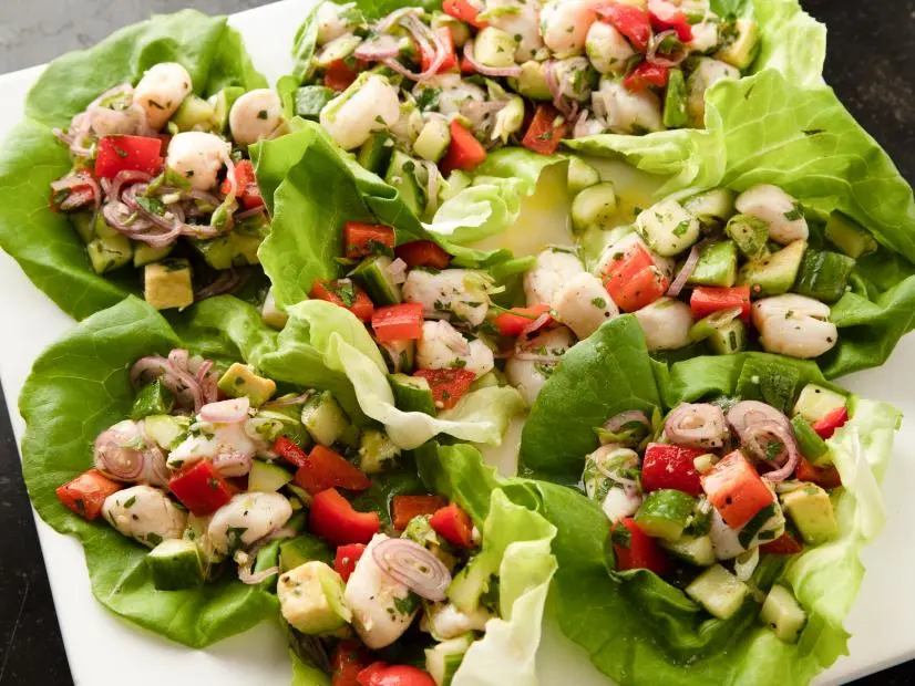 Close-up of Bay Scallops Ceviche, as seen on Barefoot Contessa: Back to the Basics, Season 16.