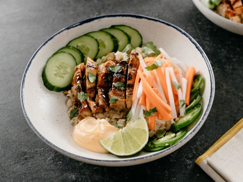 Molly Yeh's Lemongrass Chicken Rice Bowls, as seen on Girl Meets Farm, Season 3.