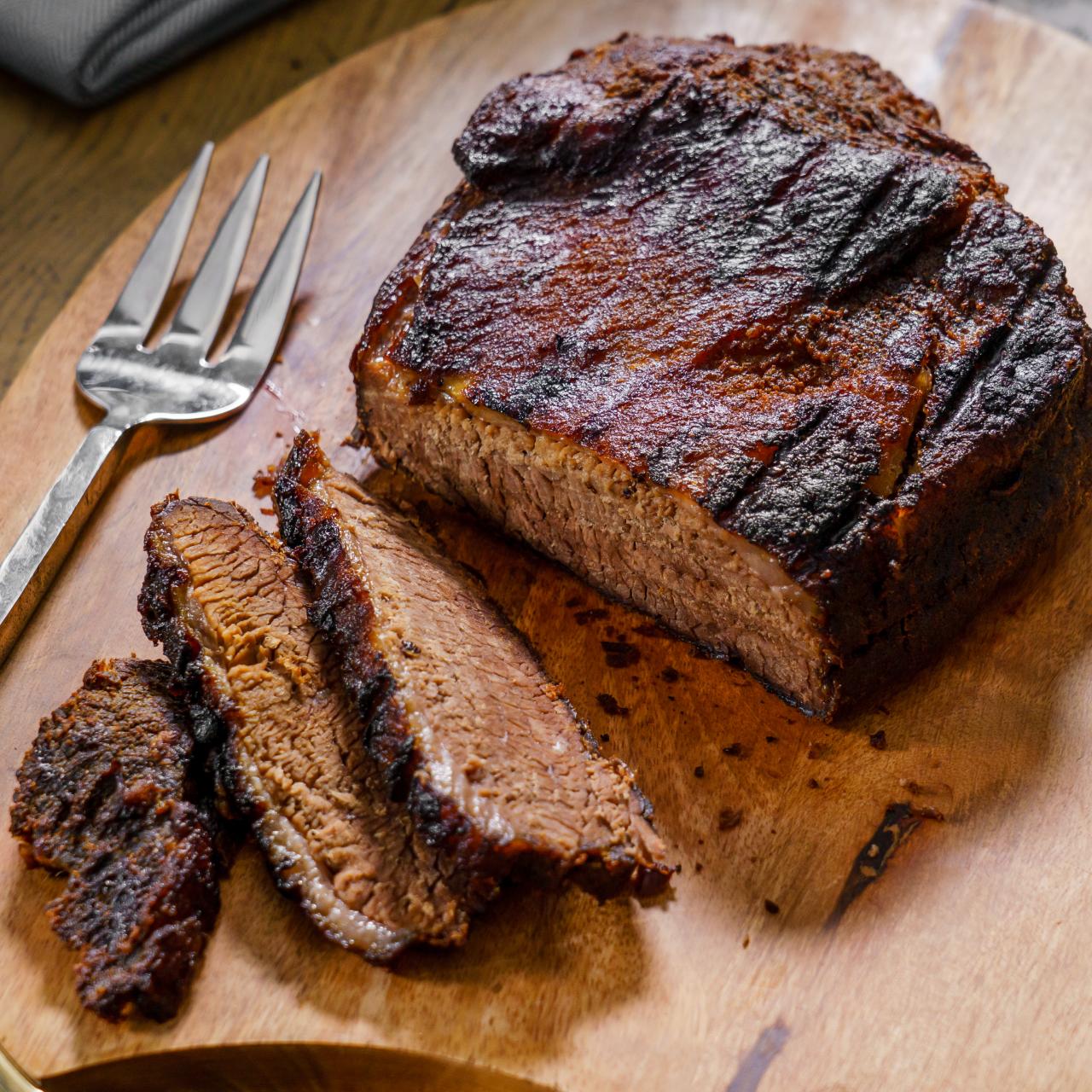 Beef brisket shop on the grill