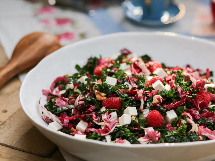 Kale and Radicchio Salad with Raspberry Vinaigrette as seen on Valerie's Home Cooking, Season 9.