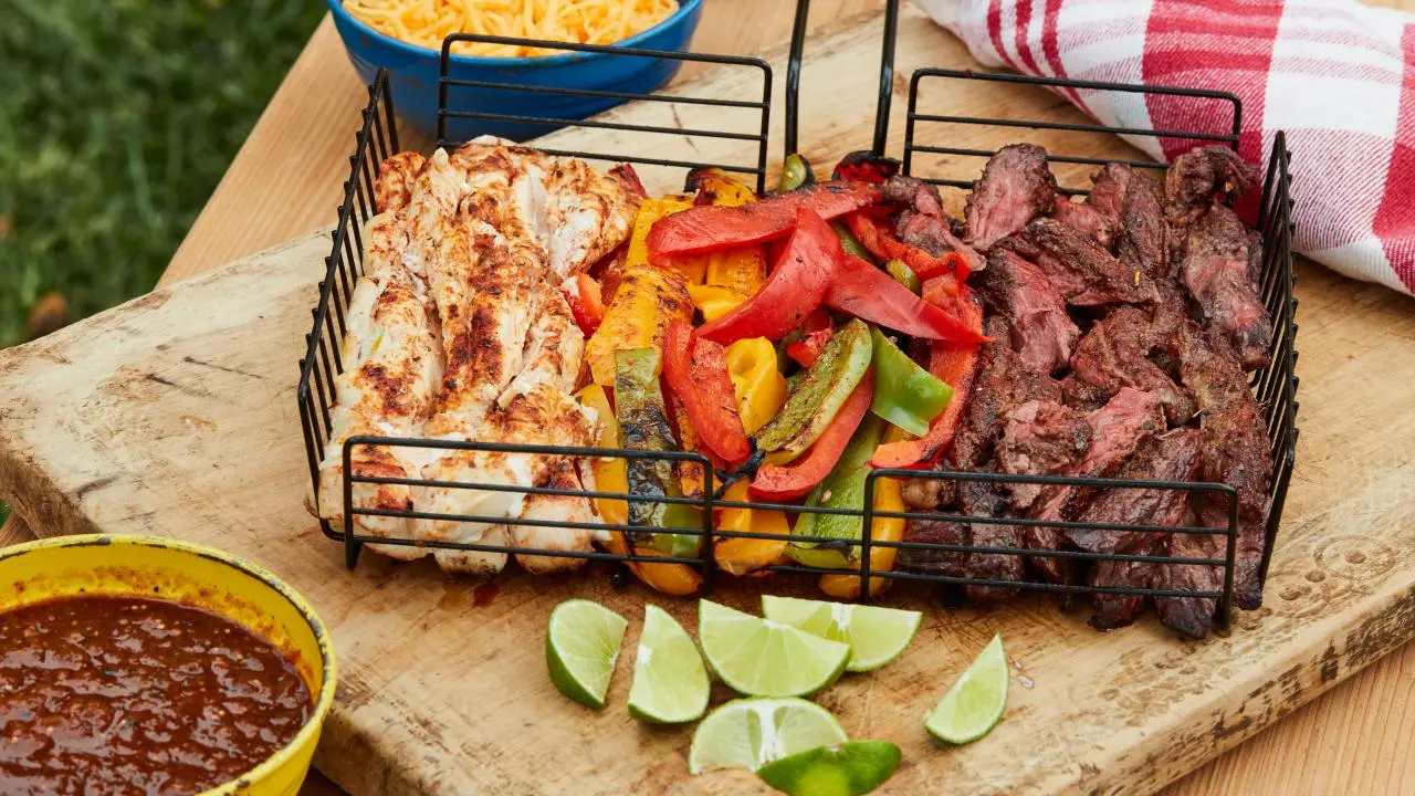 Fajitas in a Grill Basket