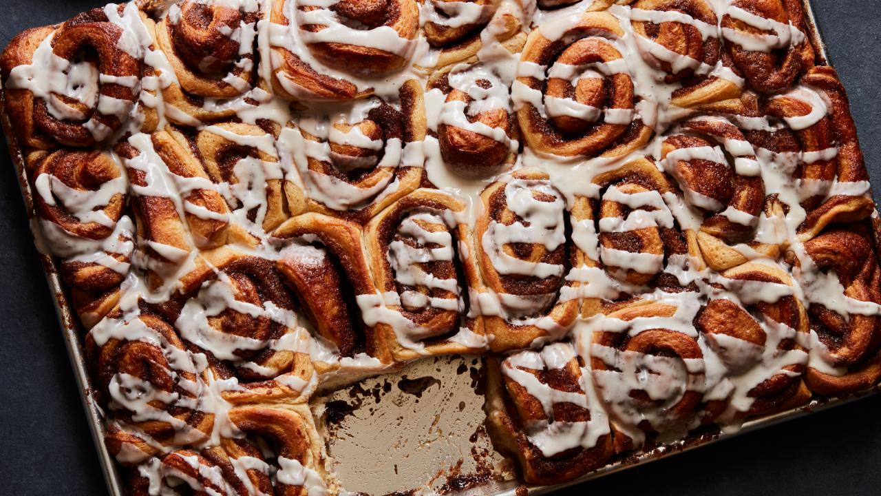 Sheet Pan Cherry-Lemon Cinnamon Roll Bake