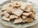 Close-up of White Chocolate and Peanut Butter Sweet and,Saltine.