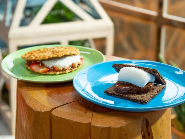 Katie Lee and Jeff Mauro make Stepped Up S'mores, as seen on Food Network's The Kitchen  Season 21.