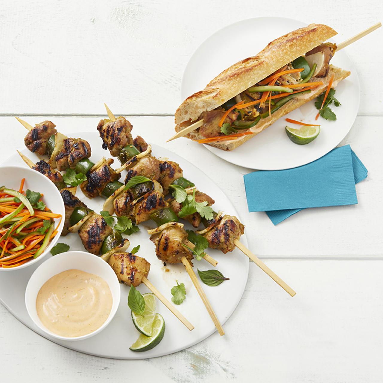 Lemongrass Skewered Chicken Kabobs