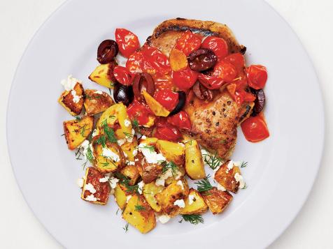 Greek Pork Chops with Potatoes