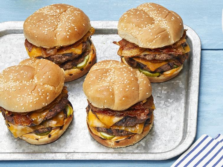 Maple Bacon Double Cheeseburgers Recipe Food Network Kitchen Food