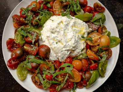 Close-up of Heirloom Tomatoes with Herbed Ricotta