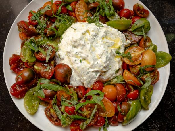 Heirloom Tomatoes with Herbed Ricotta Recipe | Ina Garten | Food Network