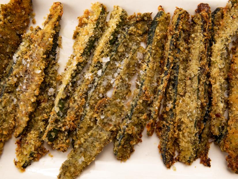 Close-up of Parmesan Pesto Zucchini Sticks