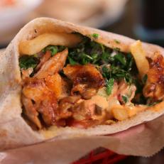 The Chicken Shawarma as Served at Tahini in San Diego, California, as seen on Diners, Drive-Ins and Dives, Season 30.