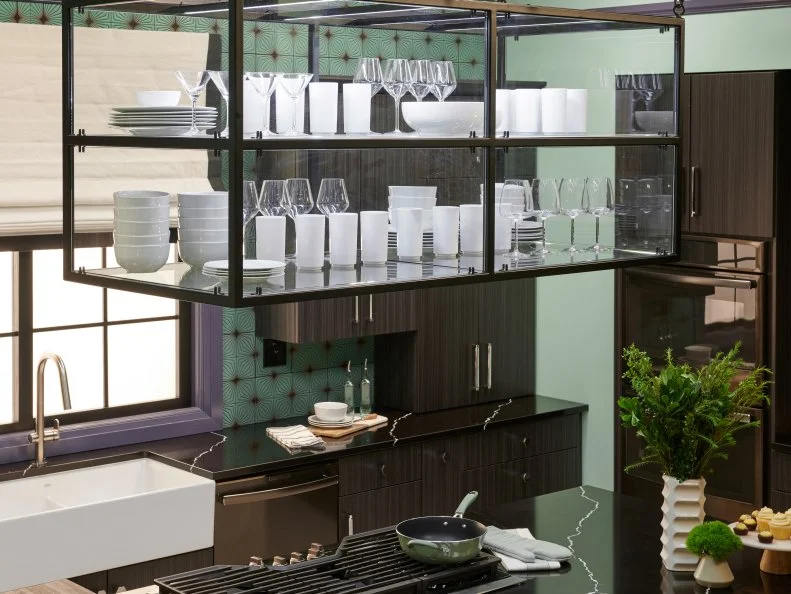 Overhead storage, as seen on Food Network’s Fantasy Kitchen Sweepstakes 2019.