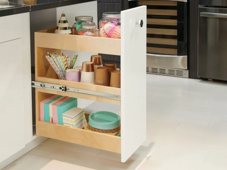 Cabinets To Go “Cool Storage Moments”, party drawer, as seen on Food Network’s Fantasy Kitchen Sweepstakes 2019.