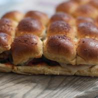 Close-up of Mini Meatball Sliders, as seen on Trisha's Southern Kitchen, Season 14.