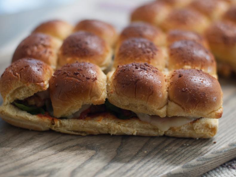 Close-up of Mini Meatball Sliders, as seen on Trisha's Southern Kitchen, Season 14.