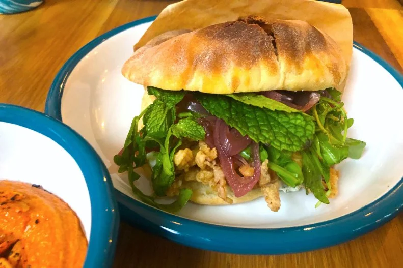 This Mediterranean restaurant offers a range of kebabs, Turkish flatbreads and mezze. The $14 Greek po’boy is a genius combination of greaseless crispy fried calamari, a smoky creamy tzatziki sauce and arugula on a tender “chubby pita” bun. While most dishes are good for sharing, the sandwich makes a fine meal for one.