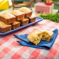 Sunny Anderson makes Easy Peach Jalapeno Cornbread, as seen on Food Network's The Kitchen Season 14.
