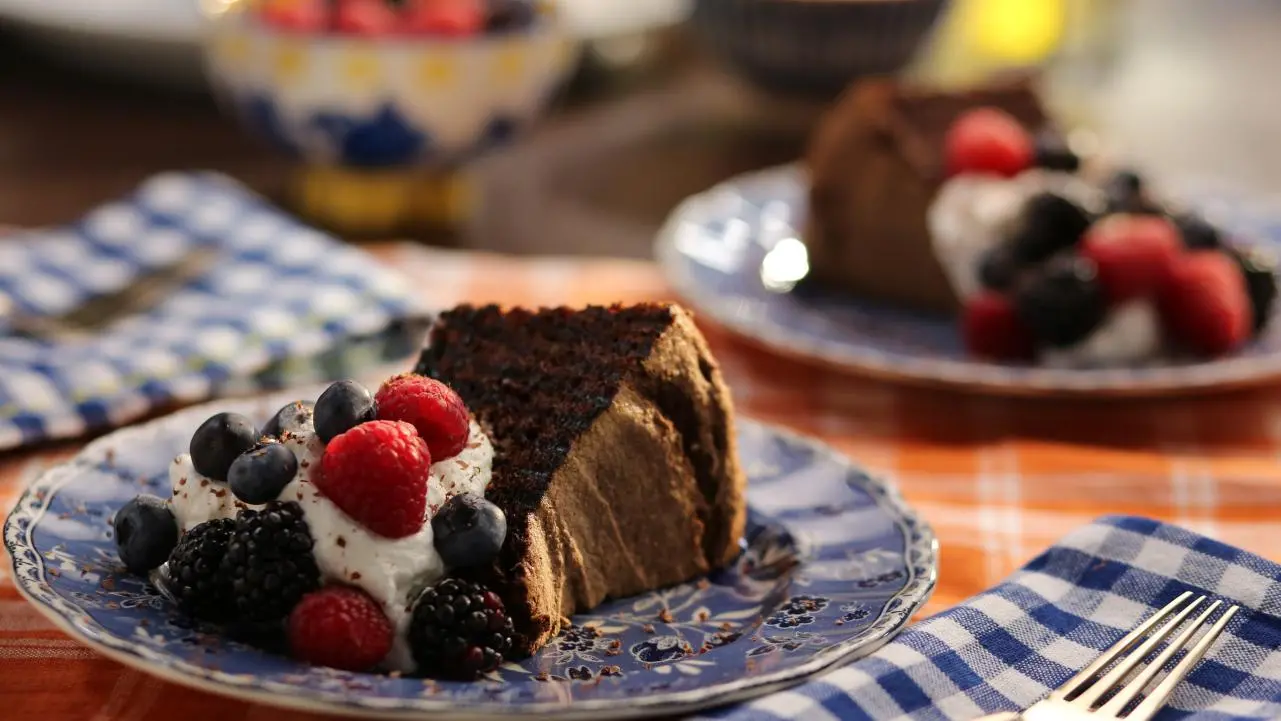 Grilled Chocolate Angel Food Cake