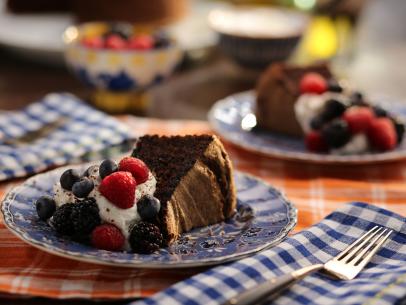 Grilled Chocolate Angel Food Cake as seen on Valerie's Home Cooking, Season 9.