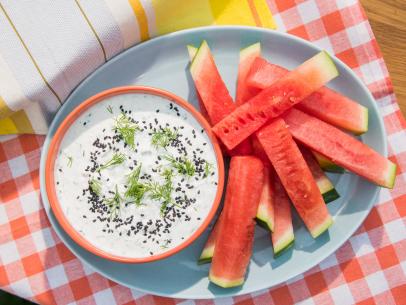 Geoffrey Zakarian makes Feta Yogurt Dip with Watermelon Sticks, as seen on Food Network's The Kitchen