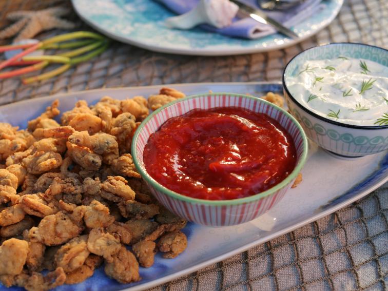 Fried Clams with Tartar and Cocktail Sauces Recipe Valerie Bertinelli