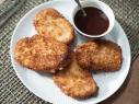 Close-up of Japanese Breaded Pork Cutlet with Tomato Sweet Soy Sauce. , as seen on Trisha's Southern Kitchen, Season 14.