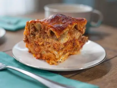 Close-up of “Instapot Sausage Lasagna”