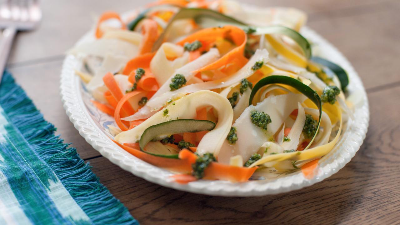 Veggie Ribbon Salad with Pesto