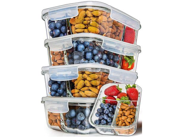 Glass Meal Prep Containers Compartment