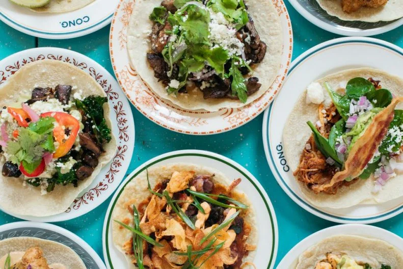 Each location of Antique Taco is cleverly decorated with cool, unique antiques, but even with the décor, the tacos stand out, with fillings of seasonal farmers’ market finds, like elote-style cauliflower. Kids are always warmly welcomed, and can order their own pork carnitas taco or quesadilla. A horchata milkshake to wash it down? Yes, please.
