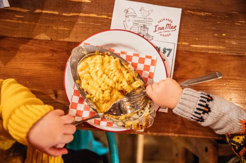 Leave Chicago behind just momentarily for a true taste of New Orleans in the heart of Wicker Park at Ina Mae Tavern. Kids will love “Fanny” an old-school mechanical horse meant to giddy-up. Menu choices include typical kid-friendly options like gooey mac and cheese, along with mini shrimp po’ boys for something different and on theme. Frozen Sno-Ball treats are available for dining in or to grab from the to-go window to take to the park across the street. Oh, and kids under 10 eat free on Mondays.