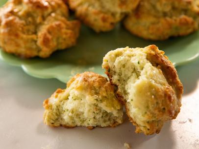 Close-up of Parmesan Herb Drop Biscuits, as seen on The Pionner Woman, Season 22.