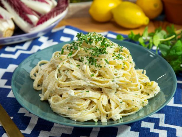 Geoffrey Zakarian makes Pasta with Lemon Herb Yogurt Sauce, as seen on Food Network's The Kitchen