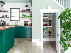 The spacious pantry under the stairs is a smart design that makes the most of what could be unused space. 