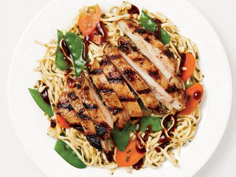 Grilled Chicken Thighs with Ginger-Scallion Noodles