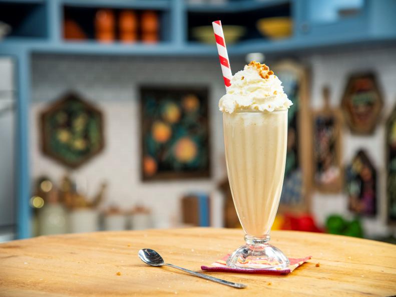 Jeff Mauro makes a Peanut Butter Banana Milkshake, as seen on Food Network's The Kitchen