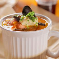 The BC Bouillabaisse as Served at The Fish Counter in Vancouver, British Columbia, Canada, as seen on Diners, Drive-Ins and Dives, Season 30.