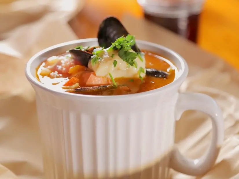 The BC Bouillabaisse as Served at The Fish Counter in Vancouver, British Columbia, Canada, as seen on Diners, Drive-Ins and Dives, Season 30.