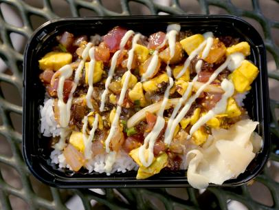 The Hanalei Special as Served at the Hanalei Poke Food Truck in Hanalei, Hawaii, as seen on Diners, Drive-Ins and Dives, Season 30.