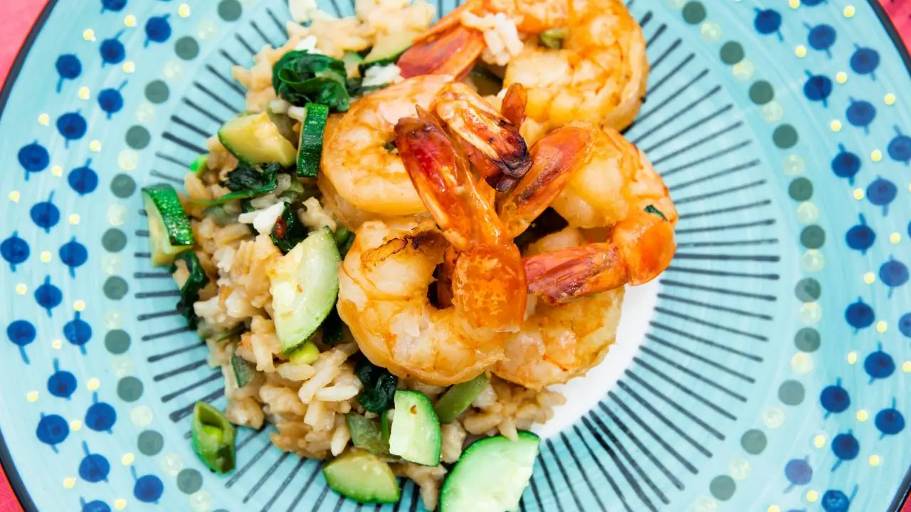 Sesame Shrimp and Greens with Rice