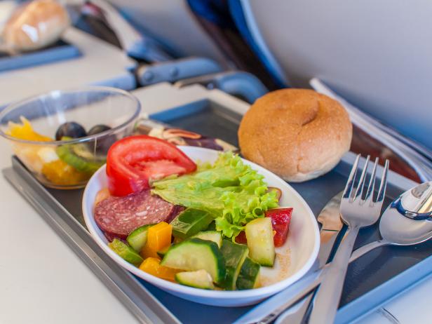 Food on board of an airplane