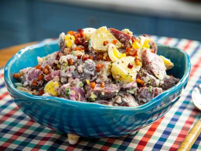 Ali and Jet Tila make Bacon and Egg Potato Salad, as seen on Food Network's The Kitchen