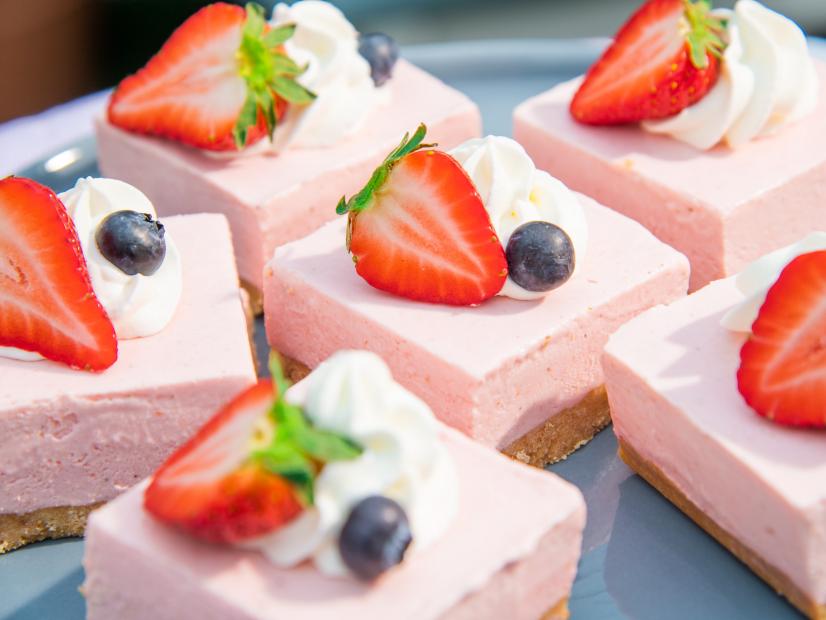 Jocelyn Delk Adams makes No Bake Strawberry Cheesecake Bars, as seen on Food Network's The Kitchen