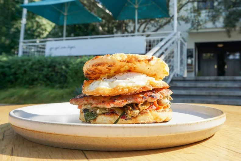 Go Get Em Tiger is one of those cafes where you feel comfortable the minute you walk through the door. The coffee shop has expanded all over the east side of LA, making its feel-good vibe available from Highland Park to Larchmont. Stop in for a top-notch cup of coffee and the GGET Breakfast Sandwich: a housemade English muffin with sausage, crispy fried egg, tomato, spicy scallions and aioli.