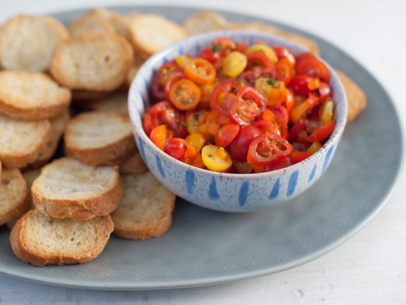 I Could Turn Back Lemon Thyme Bruschetta, as seen on Trisha's Southern Kitchen, Season 15.