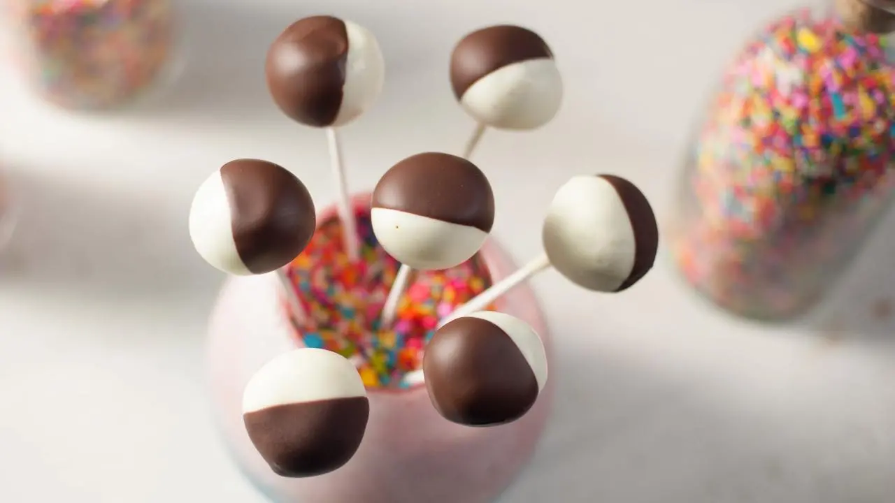 Black and White Key Lime Cake Pops