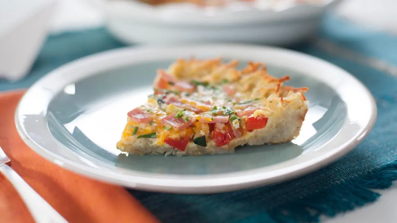 Hash Brown Crusted Veggie and Ham Quiche Recipe Trisha Yearwood