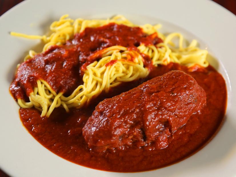 The Beef Braciola as Served at Mrs. Robino's in Wilmington, Delaware, as seen on Diners, Drive-Ins and Dives, Season 30.