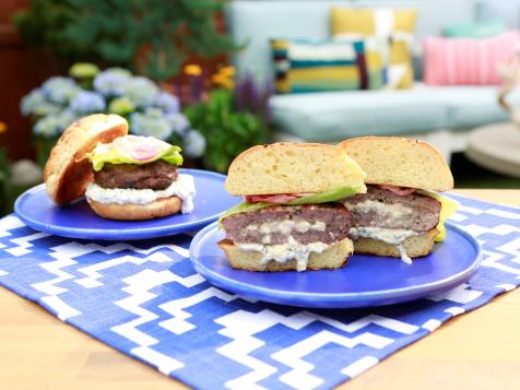 Cheese-Stuffed Lamb Burgers