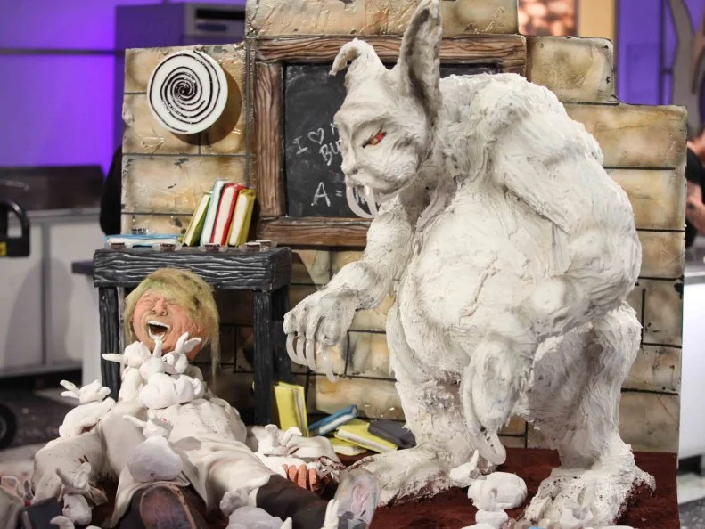 Buttercream Beasts' Monster Bunny display ,as seen on Halloween Wars, Season 9.